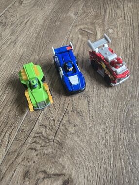 Paw Patrol racer / Might Pups vehicle bundle featuring Chase, Marshall, &Rocky!